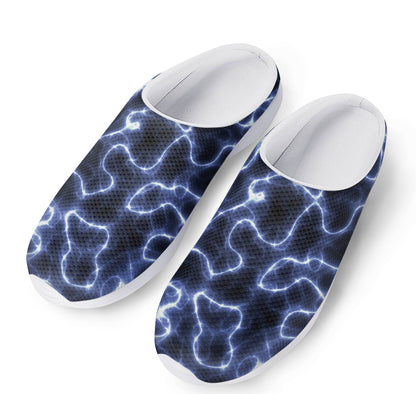 Lightning Chain Print Mesh Casual Shoes