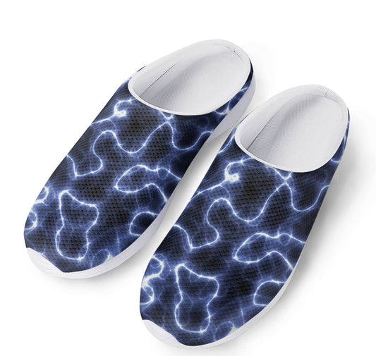 Lightning Chain Print Mesh Casual Shoes
