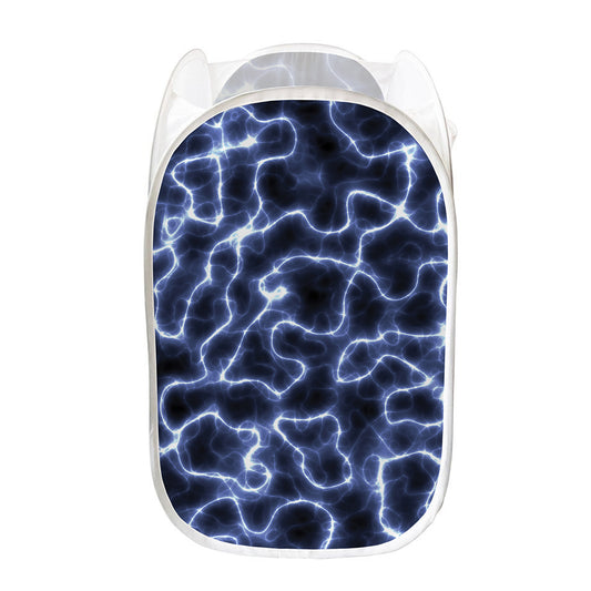 Lightning Chain Print Mesh Laundry Hamper
