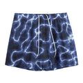 Lightning Chain Print Mesh Shorts