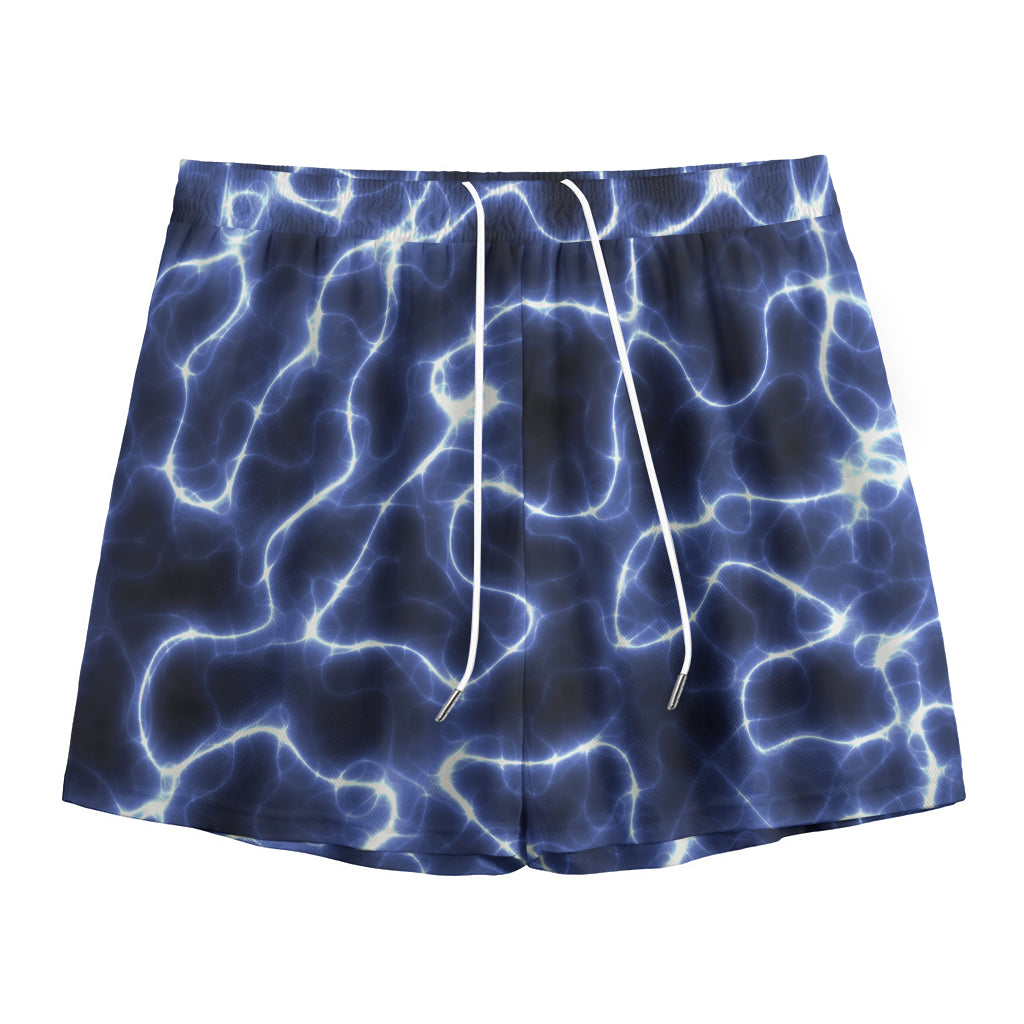 Lightning Chain Print Mesh Shorts