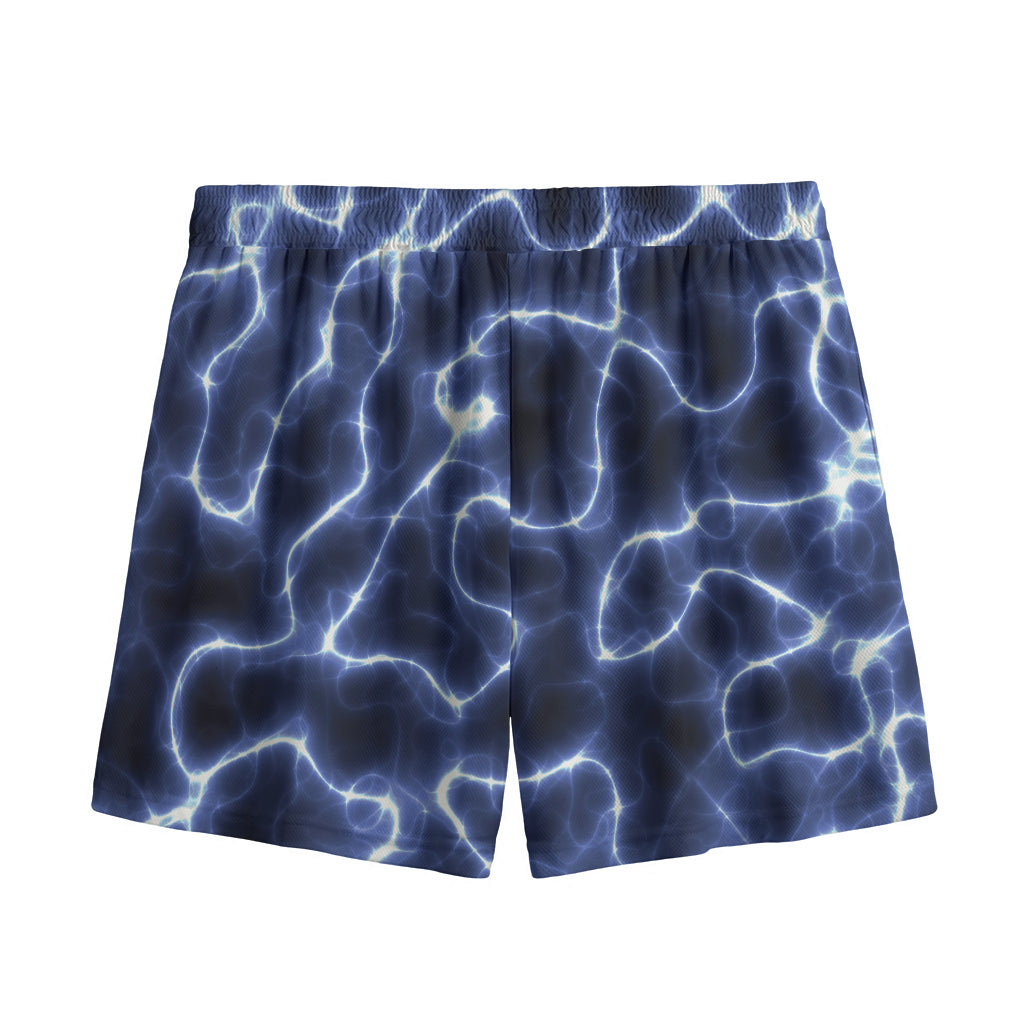 Lightning Chain Print Mesh Shorts