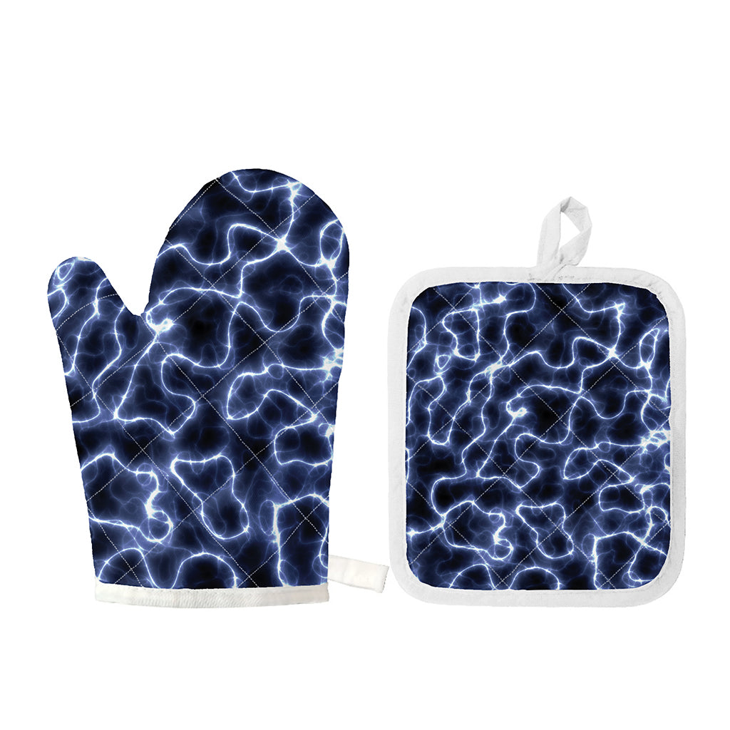 Lightning Chain Print Oven Mitt And Pot Holder Set