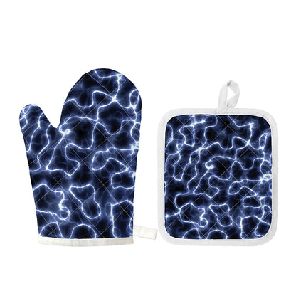 Lightning Chain Print Oven Mitt And Pot Holder Set