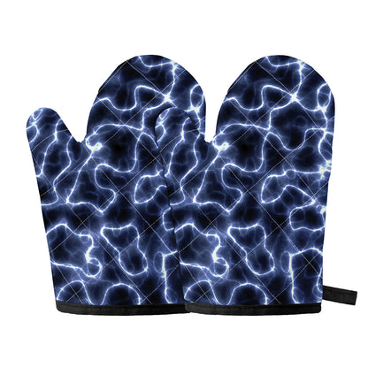Lightning Chain Print Oven Mitts