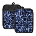 Lightning Chain Print Pot Holders With Pocket