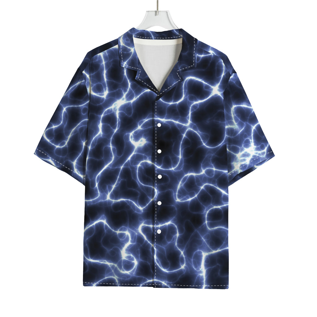 Lightning Chain Print Rayon Hawaiian Shirt
