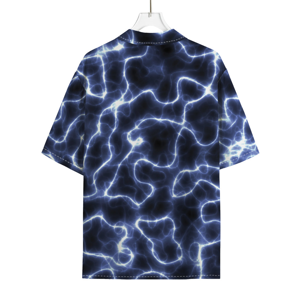 Lightning Chain Print Rayon Hawaiian Shirt