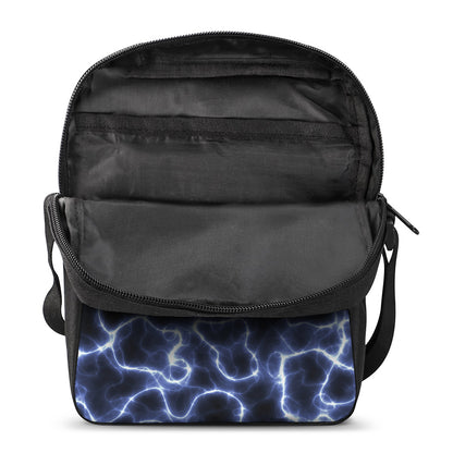 Lightning Chain Print Rectangular Crossbody Bag