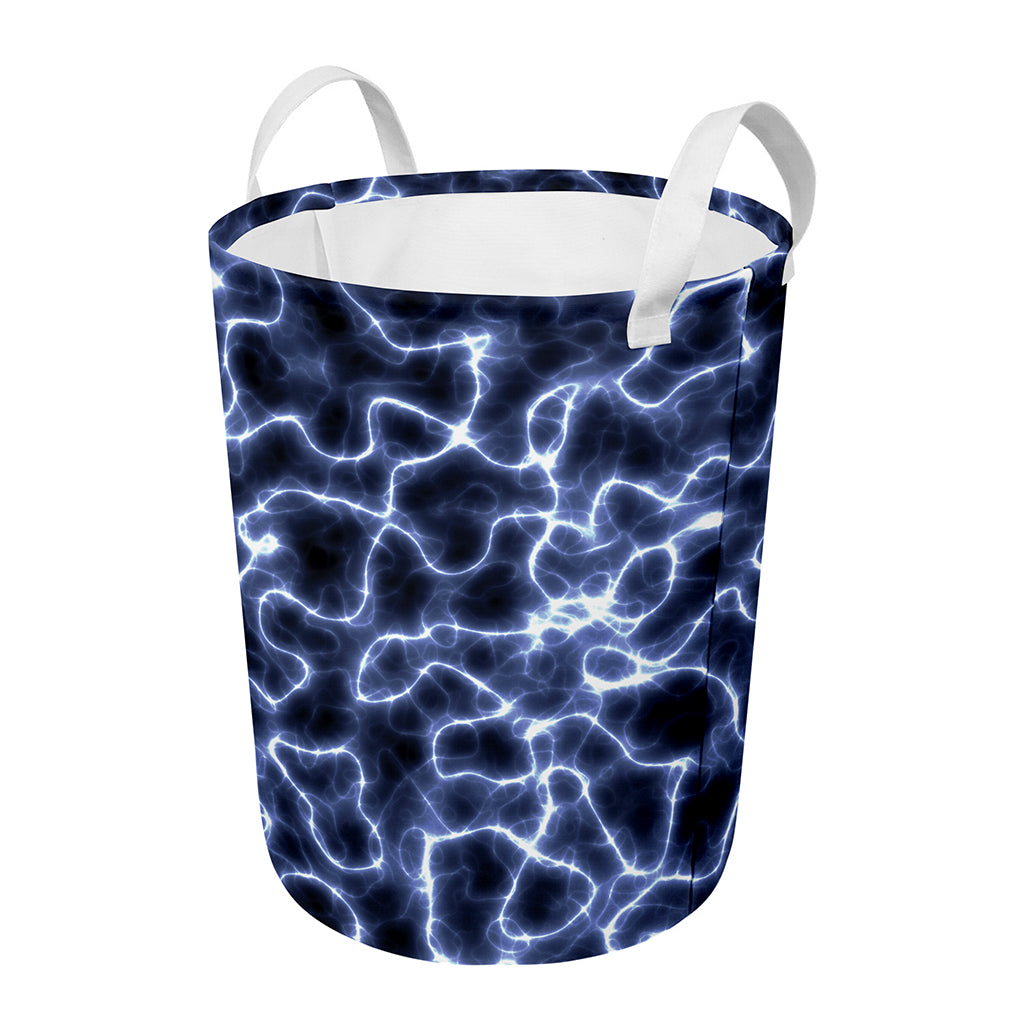 Lightning Chain Print Round Laundry Basket