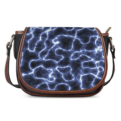 Lightning Chain Print Saddle Bag