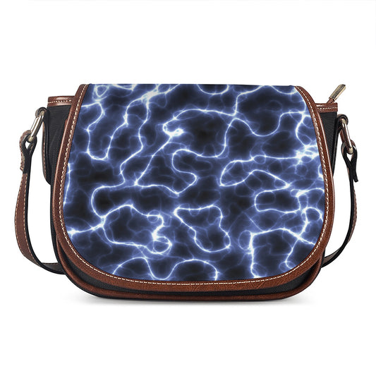 Lightning Chain Print Saddle Bag
