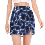 Lightning Chain Print Side Slit Mini Skirt