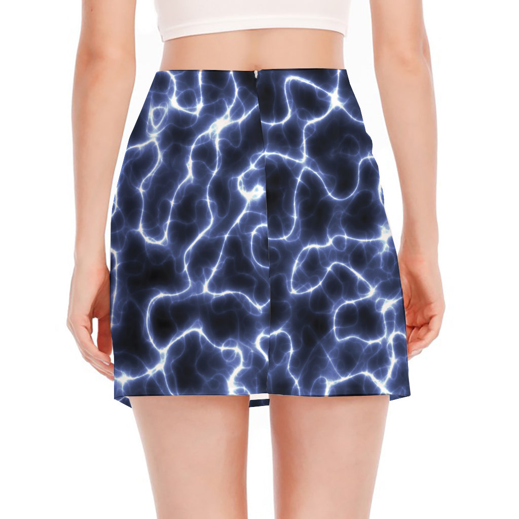 Lightning Chain Print Side Slit Mini Skirt