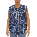 Lightning Chain Print Sleeveless Baseball Jersey