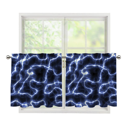 Lightning Chain Print Tier Curtains