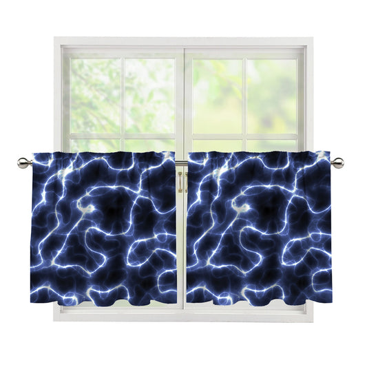 Lightning Chain Print Tier Curtains