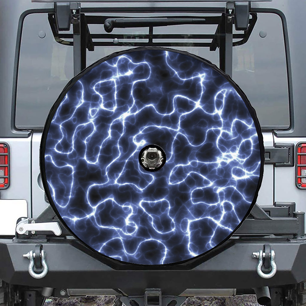 Lightning Chain Print Tire Cover With Camera Hole