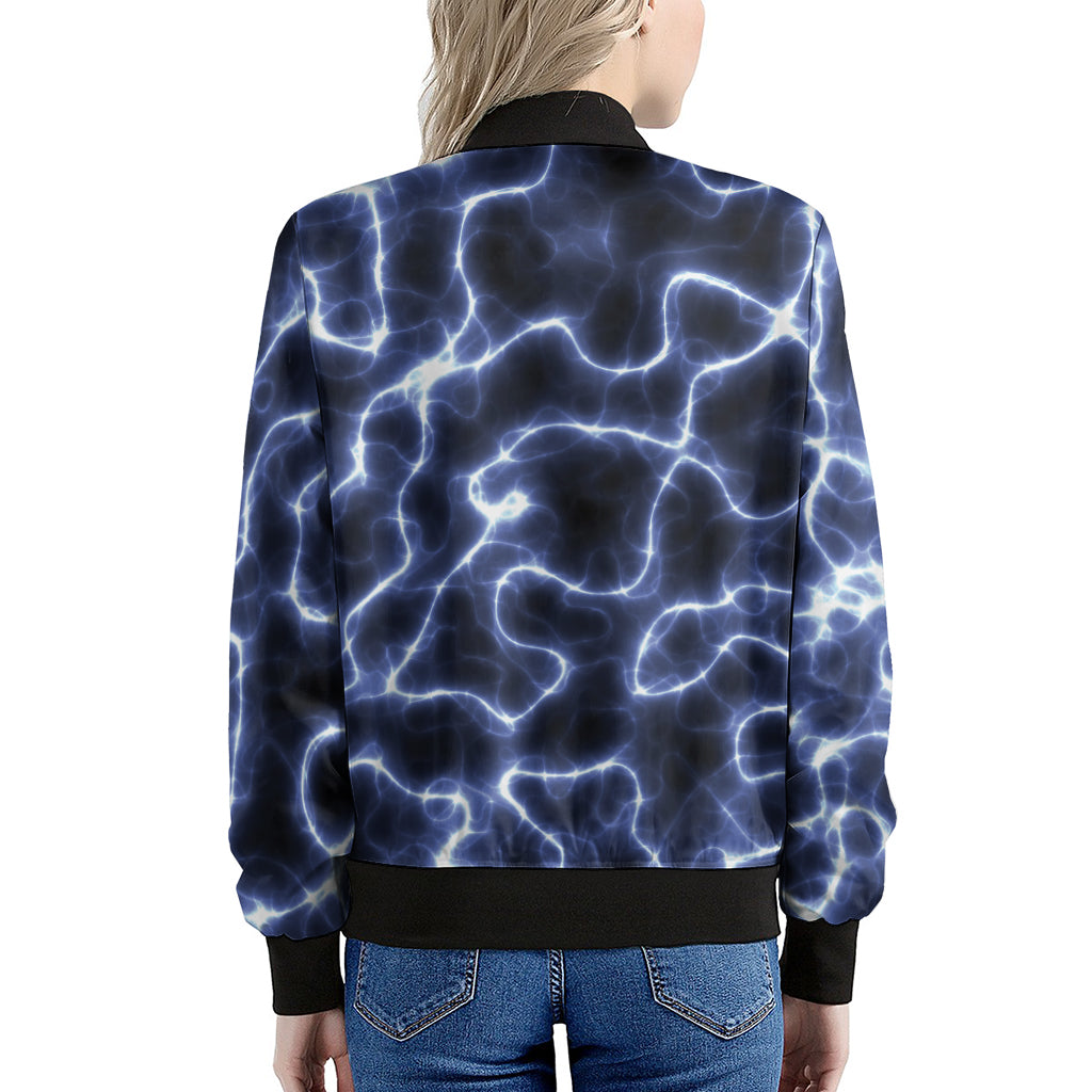 Lightning Chain Print Women's Bomber Jacket