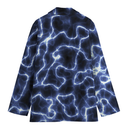 Lightning Chain Print Women's Cotton Blazer