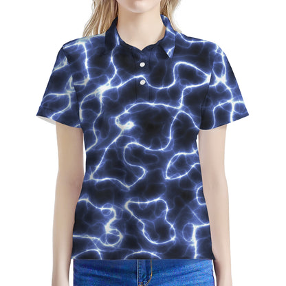Lightning Chain Print Women's Polo Shirt