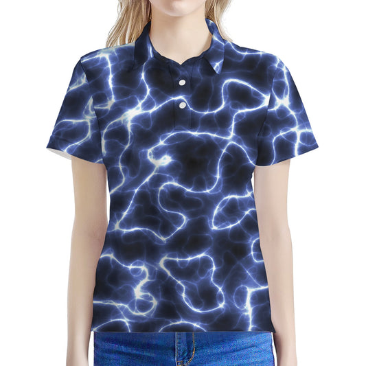 Lightning Chain Print Women's Polo Shirt