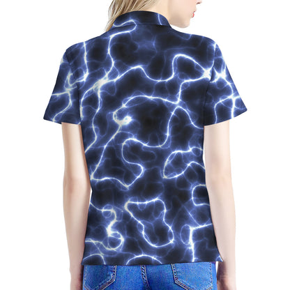 Lightning Chain Print Women's Polo Shirt