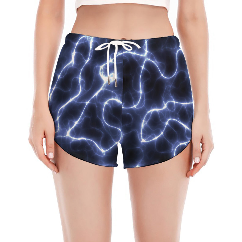 Lightning Chain Print Women's Split Running Shorts