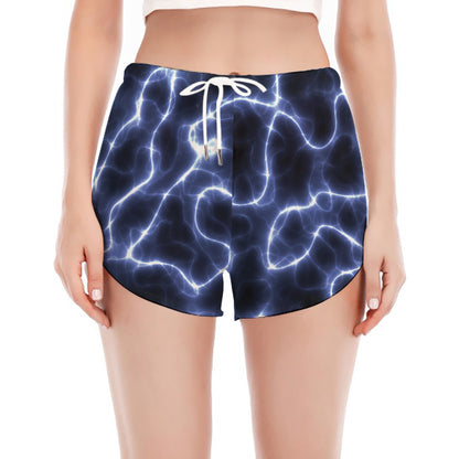 Lightning Chain Print Women's Split Running Shorts