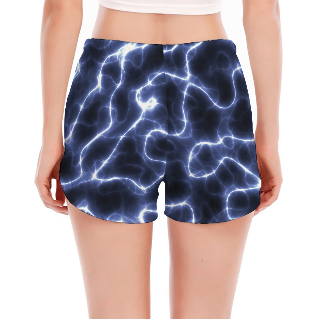 Lightning Chain Print Women's Split Running Shorts