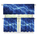 Lightning Plasma Print 3 Piece Kitchen Curtains