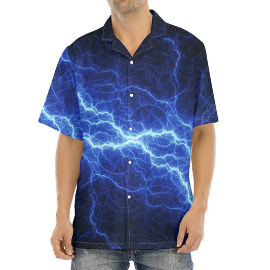 Lightning Plasma Print Aloha Shirt