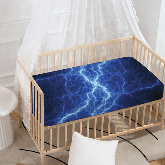Lightning Plasma Print Baby Crib Sheet