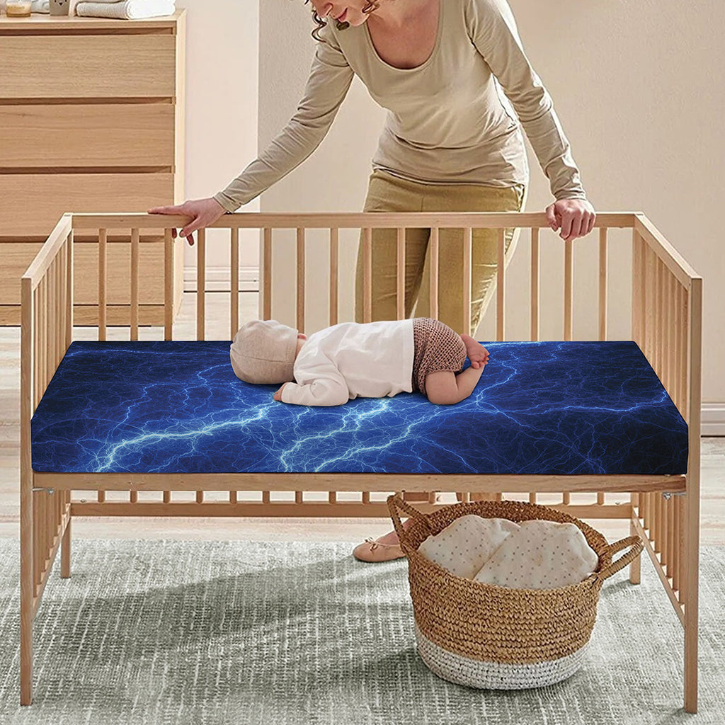 Lightning Plasma Print Baby Crib Sheet