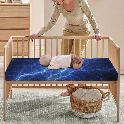 Lightning Plasma Print Baby Crib Sheet