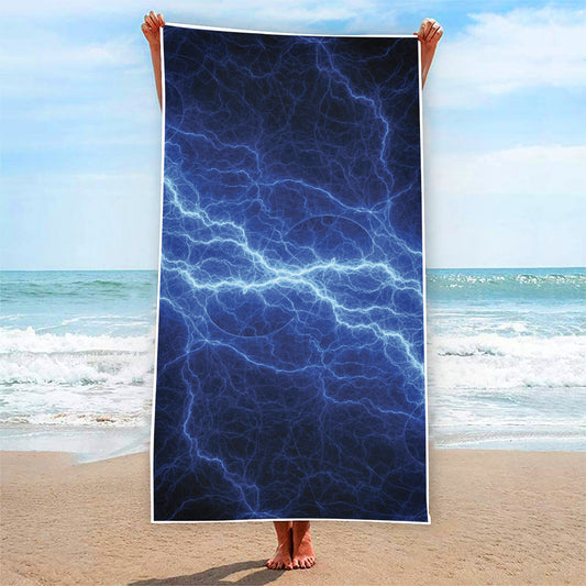 Lightning Plasma Print Beach Towel