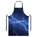 Lightning Plasma Print Bib Apron With Pocket