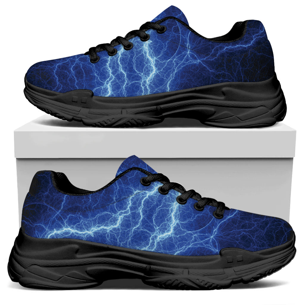 Lightning Plasma Print Black Chunky Shoes