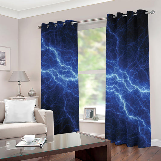 Lightning Plasma Print Blackout Grommet Curtains