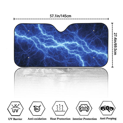 Lightning Plasma Print Car Windshield Sun Shade