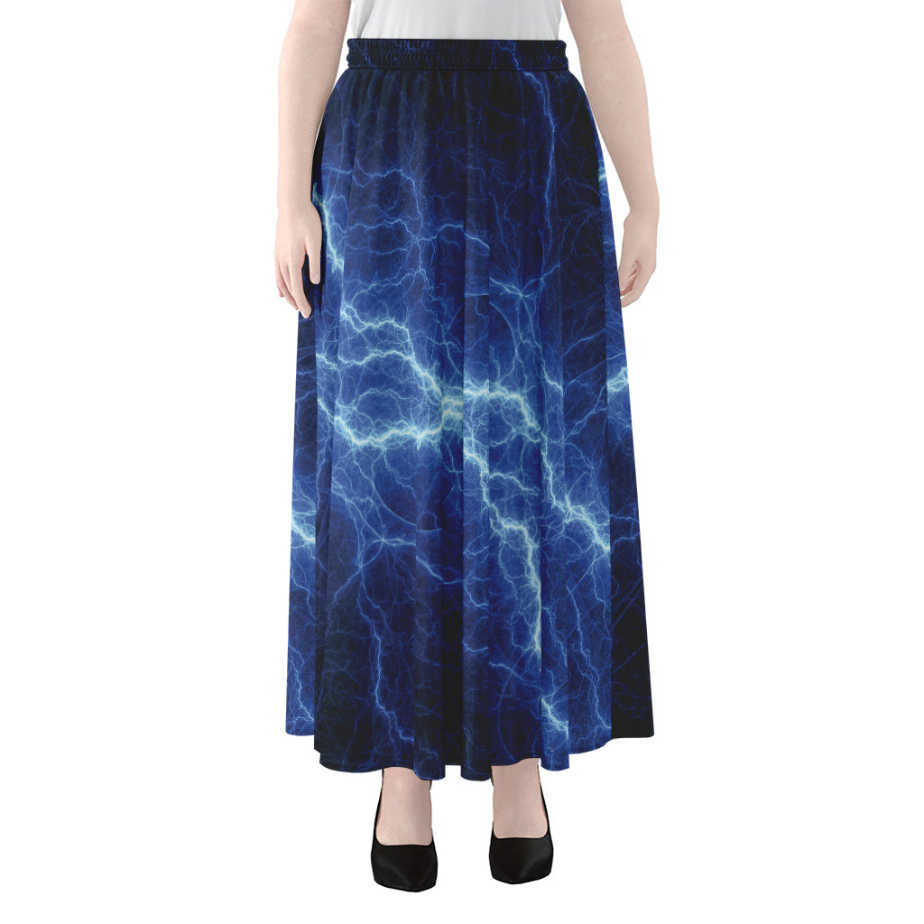 Lightning Plasma Print Chiffon Maxi Skirt