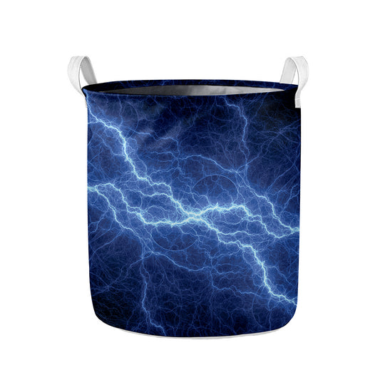 Lightning Plasma Print Collapsible Laundry Basket