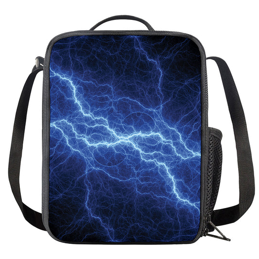 Lightning Plasma Print Crossbody Lunch Bag