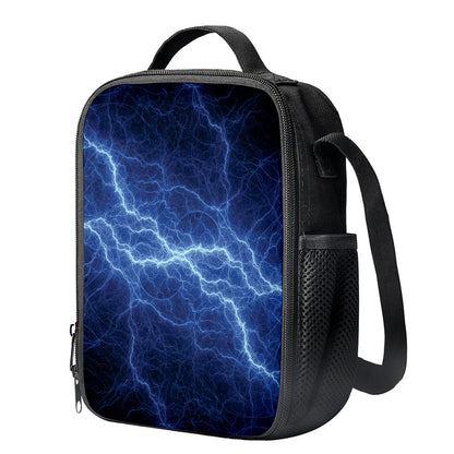 Lightning Plasma Print Crossbody Lunch Bag
