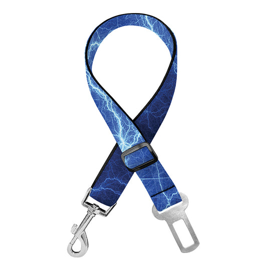 Lightning Plasma Print Dog Seat Belt