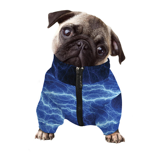Lightning Plasma Print Dog Zip Up Jacket