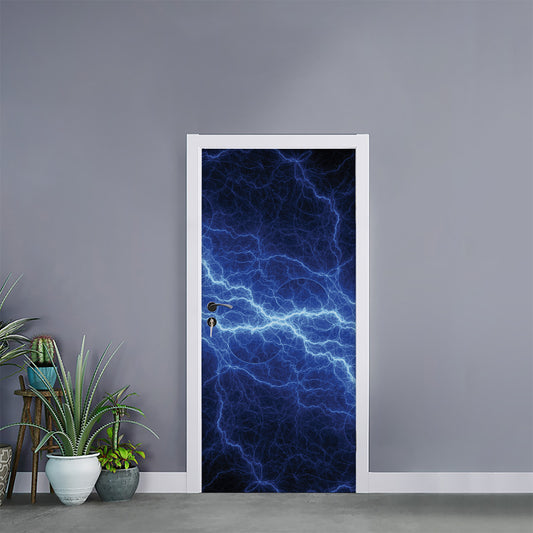 Lightning Plasma Print Door Sticker