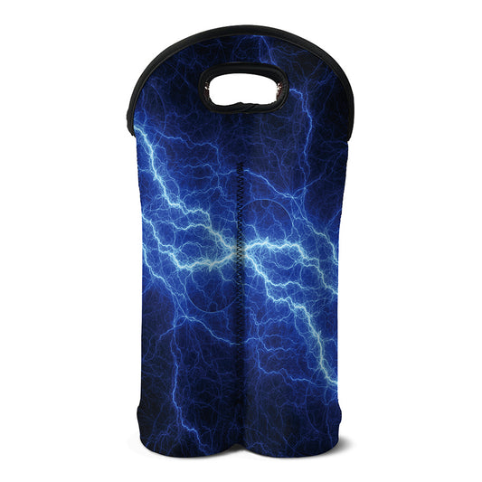 Lightning Plasma Print Double Neoprene Wine Tote