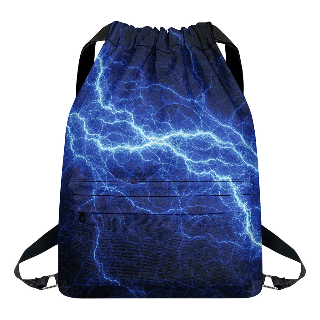 Lightning Plasma Print Drawstring Backpack