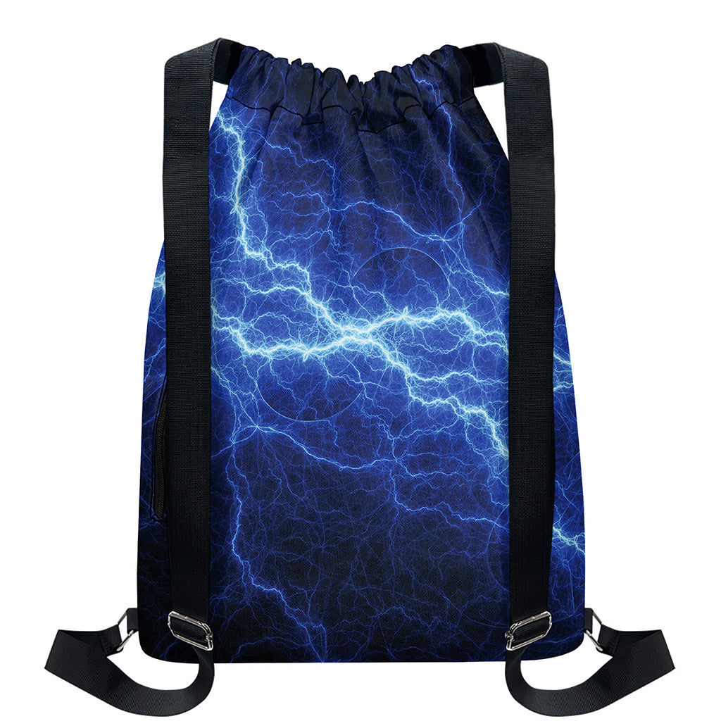 Lightning Plasma Print Drawstring Backpack